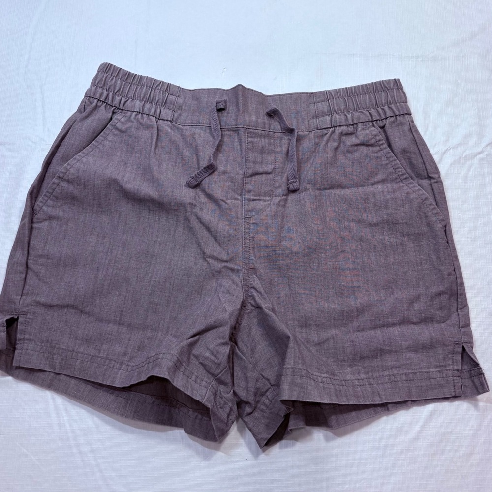 Magellan Outdoors Womens Small Purple Grey Cotton Blend Drawstring Shorts 0561